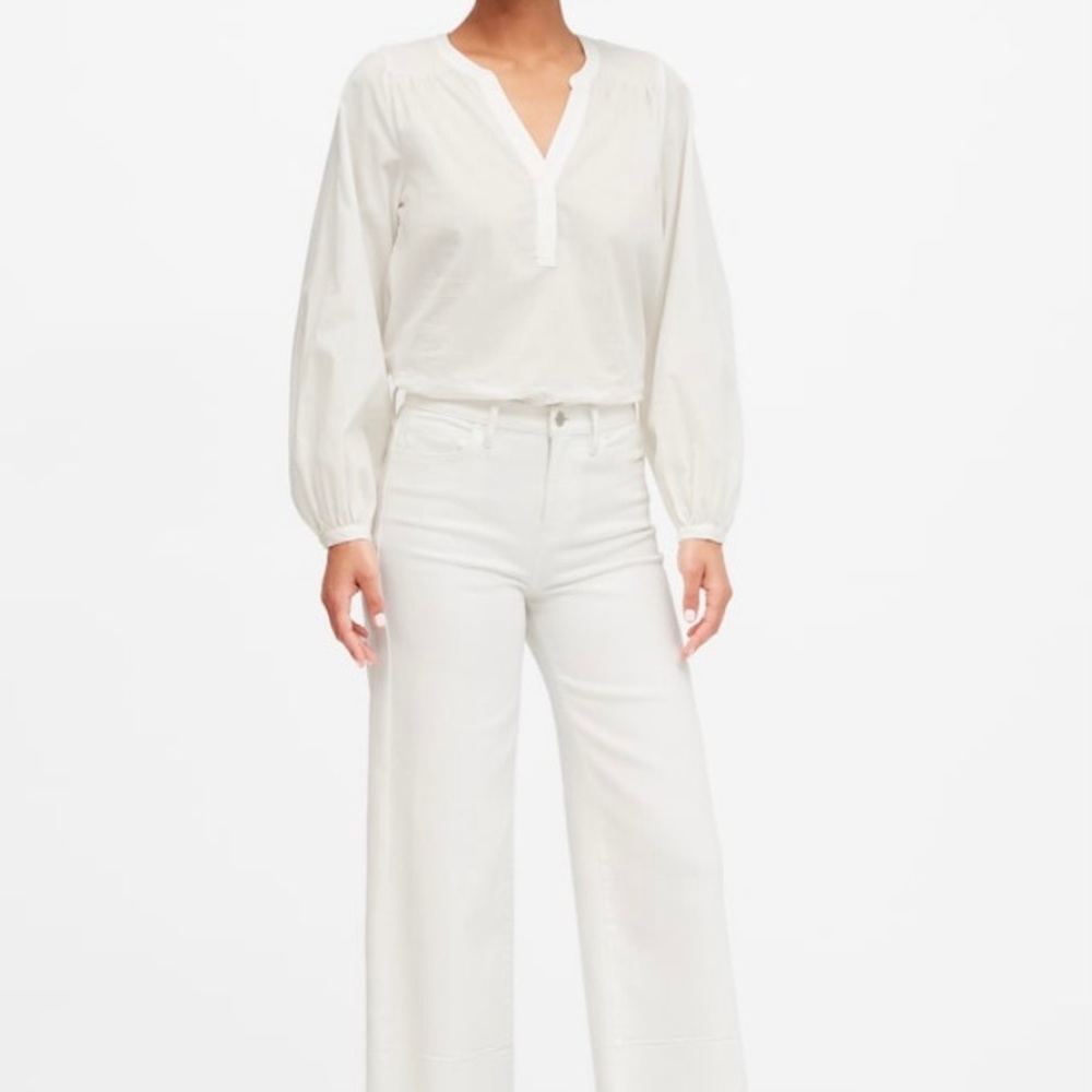 Banana Republic- White cotton blouse  size small